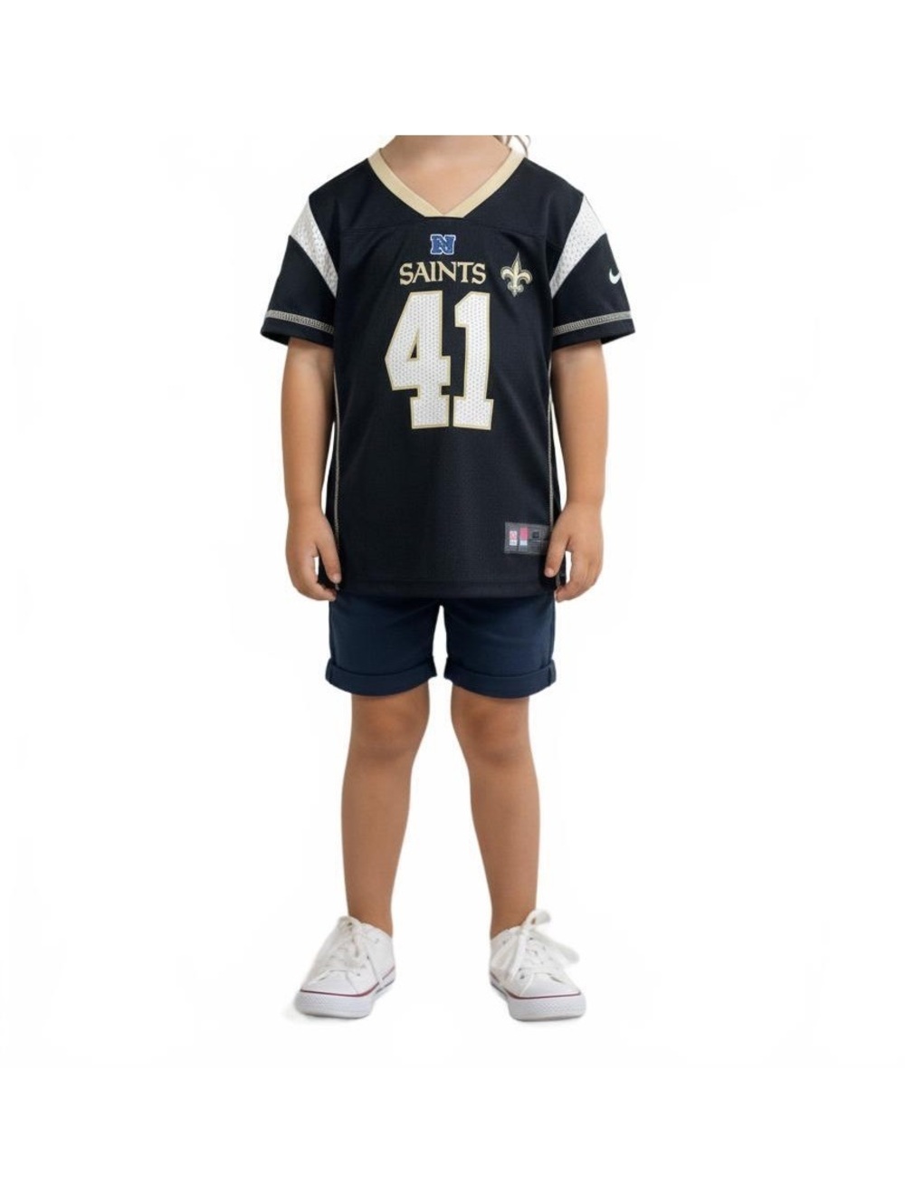 Alvin Kamara #41 New Orleans Saints Jersey Girls XS 4/5 Black Gold NFL